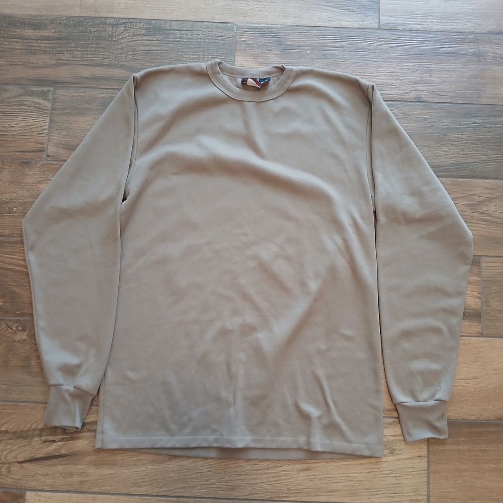 Vintage Kenyon Strata Thermal Shirt Mens Large Tan Thermax Base Layer USA 90s